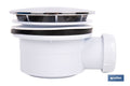 VÁLVULA SIFÓNICA PLATO DE DUCHA Ø90 MM CON SALIDA Ø32-40 MM Y EMBELLECEDOR CROMADO ALTURA 64 MM
