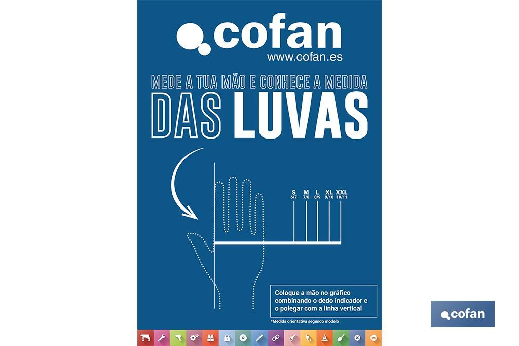 CARTEL IMANTADO 297x210 mm MEDIDOR TALLA DE GUANTES