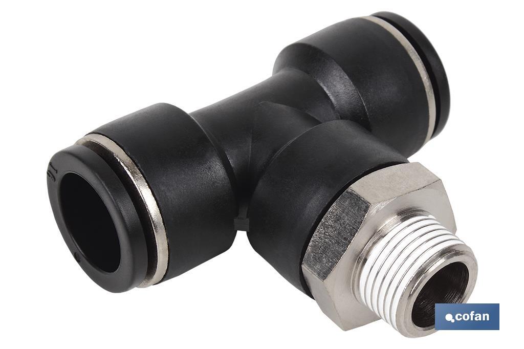 RACOR ROSCADO PLASTICO T, T-12, R-3/8 Venta unitaria