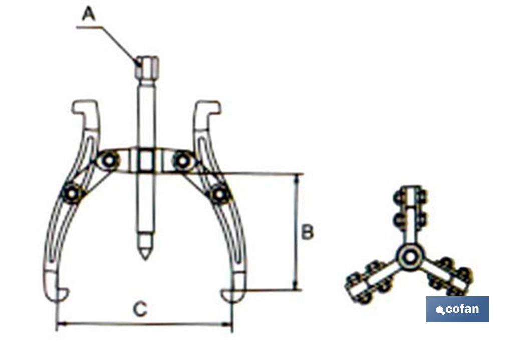 EXTRACTOR 3 GARRAS ARTICULADAS 6 25-160