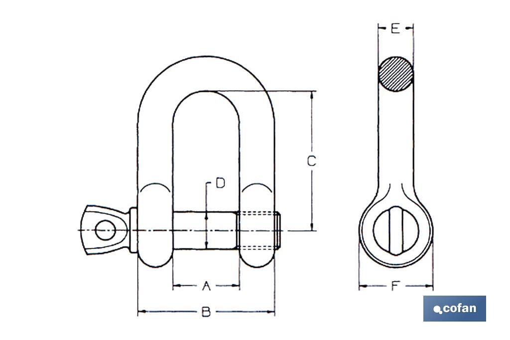 GRILLETE RECTO M-50 ZINCADO