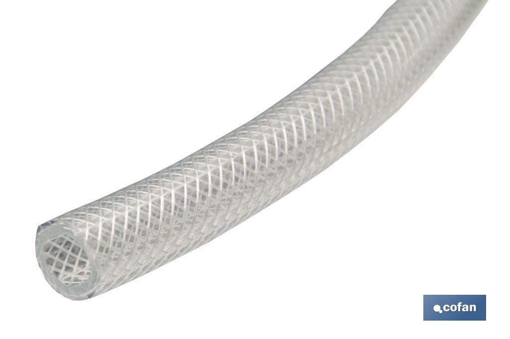 MANGUERA PVC CRISTAL C/REFUERZO 12x18mm/50m
