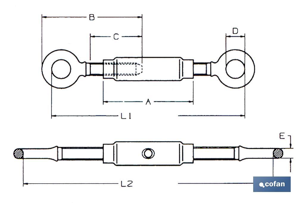 TENSOR ANILLA-ANILLA ZINC. DIN 1480 M-12 venta unitaria