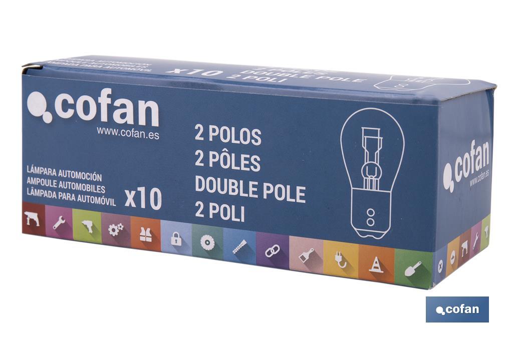 LÁMPARA 2 POLOS ÁMBAR CENTRADA P21/5W (BAY15d) 12V
