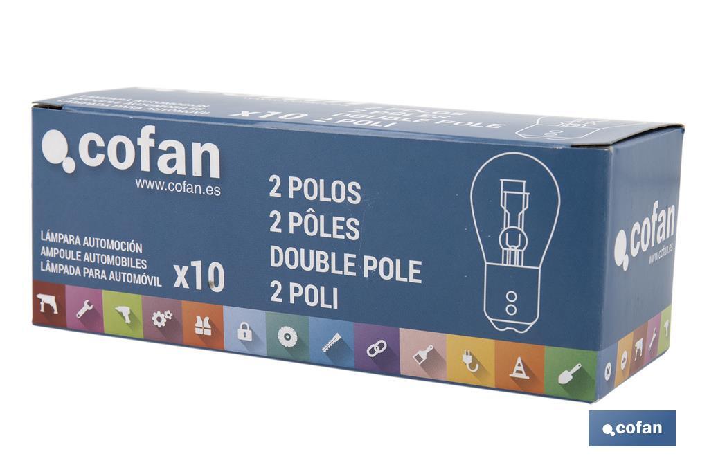 LÁMPARA 2 POLOS ÁMBAR DESCENTRADA P21/5W (BAZ15d) 12V
