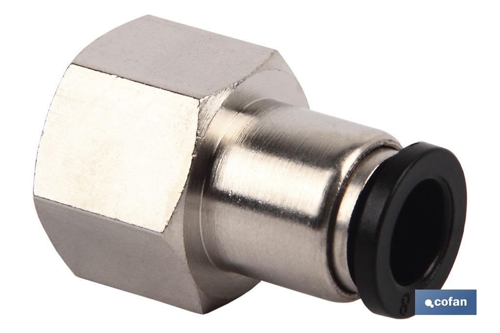RACOR RECTO ROSCA HEMBRA T-8 R-1/8 Venta unitaria