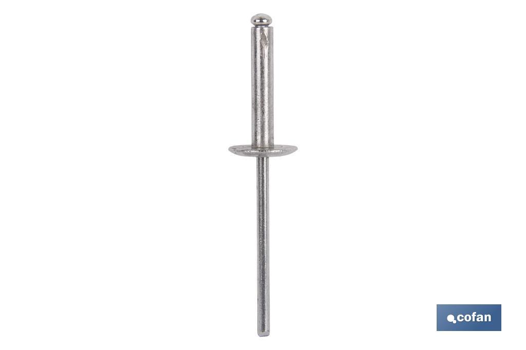 REMACHE ALUMINIO ALA ANCHA D-9,5 3,2 X 14 MM