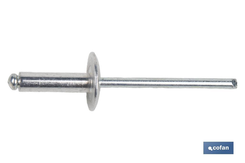 REMACHE ALUMINIO ALA ANCHA D-14 4,8 X 12 MM