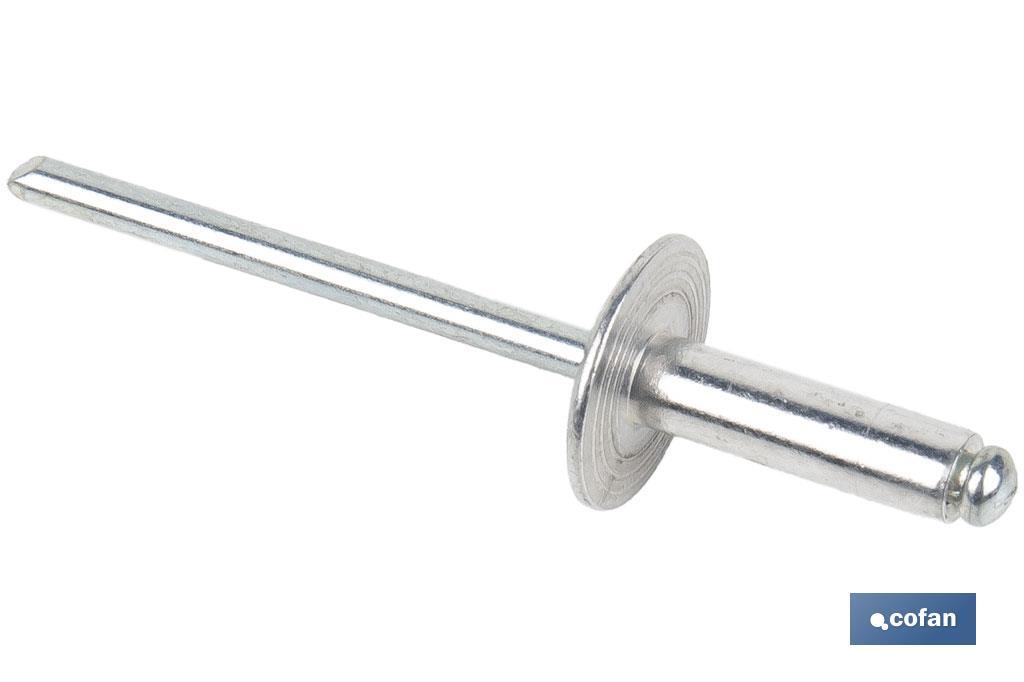 REMACHE ALUMINIO ALA ANCHA D-14 4,8 X 12 MM