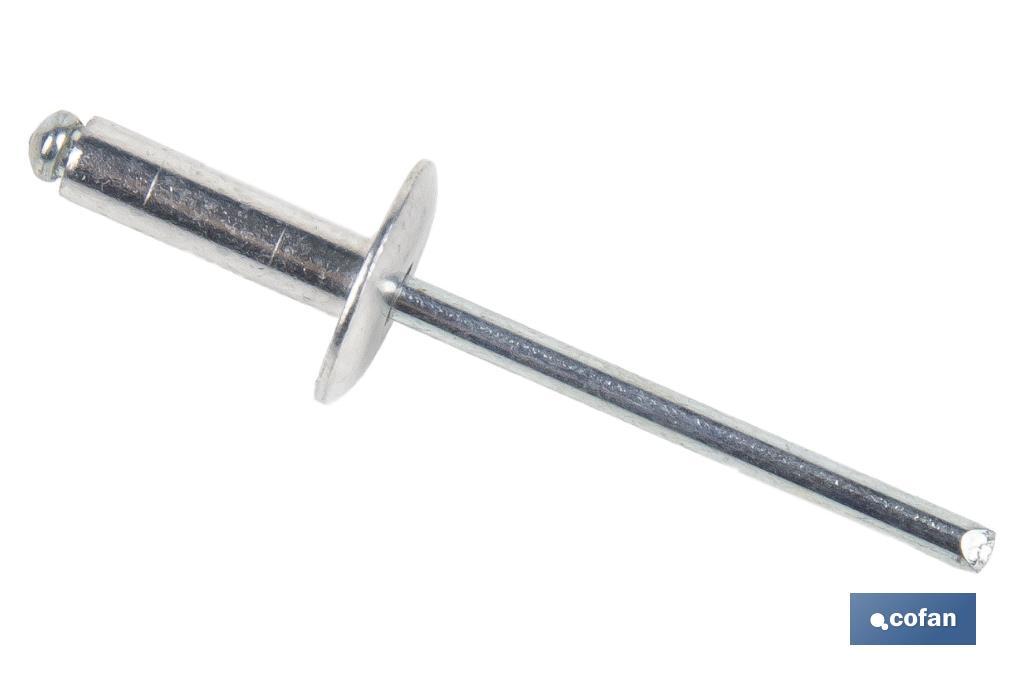 REMACHE ALUMINIO ALA ANCHA D-14 4,8 X 10 MM