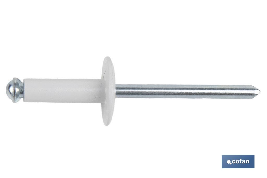 REMACHE FLOR CABEZA ANCHA BLANCO 4,8 X 20 MM