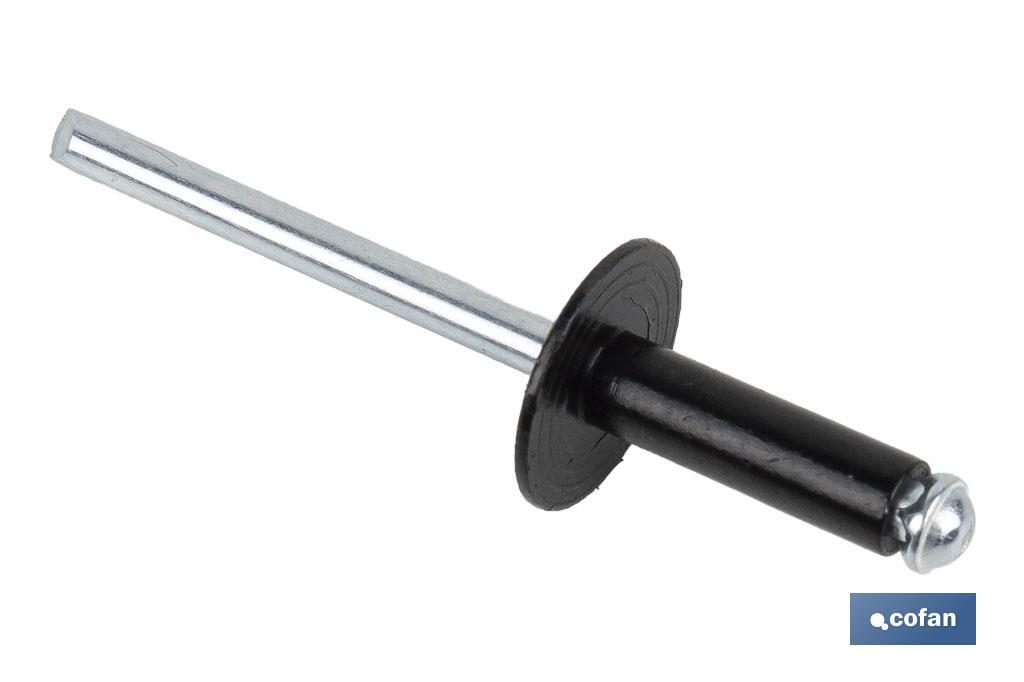 REMACHE FLOR ALA ANCHA NEGRO 4 X 16 MM