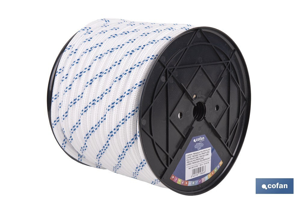 CUERDA TRENZADA POLI 14MM 50 MTS