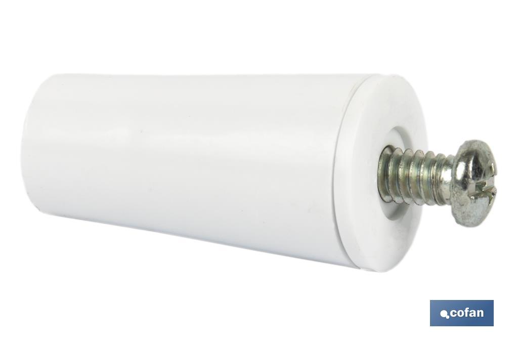 TOPE PERSIANA 40 MM BLANCO CON TORNILLO M-6