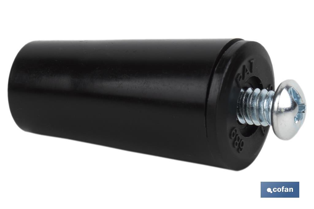 TOPE PERSIANA 40 MM NEGRO CON TORNILLO M-6