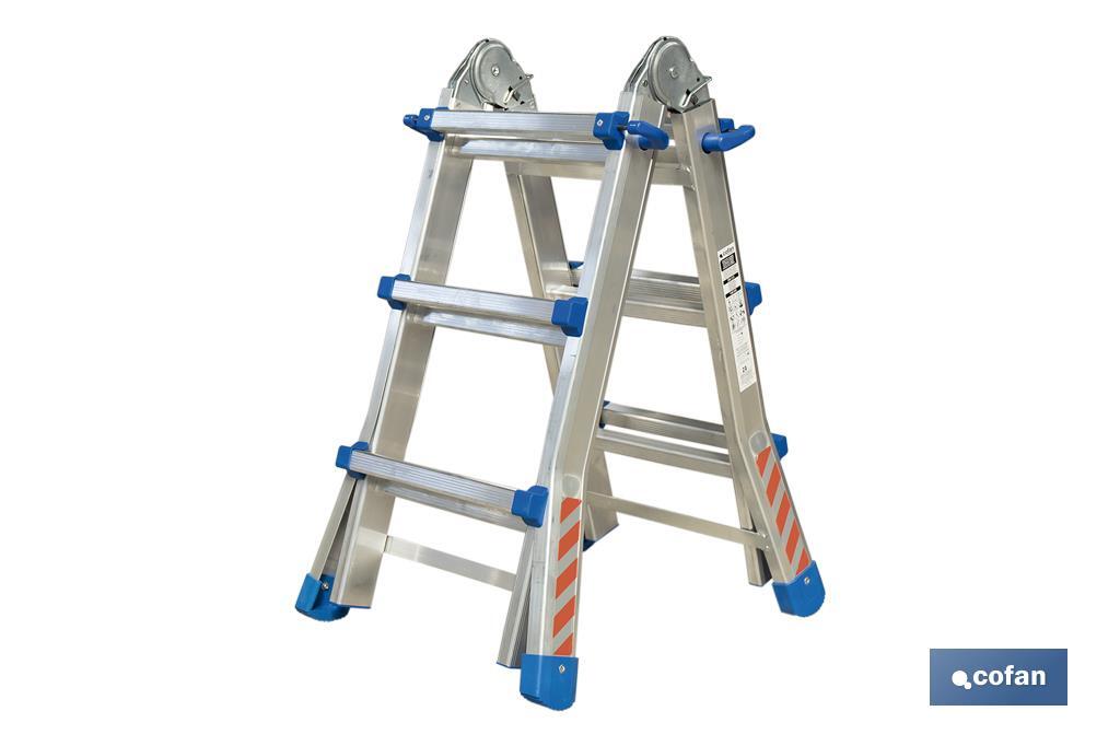 ESCALERA PLUS ALUMINIO MULTIPOSICIÓN 4 x 3 PELDAÑOS Y 2,83 M