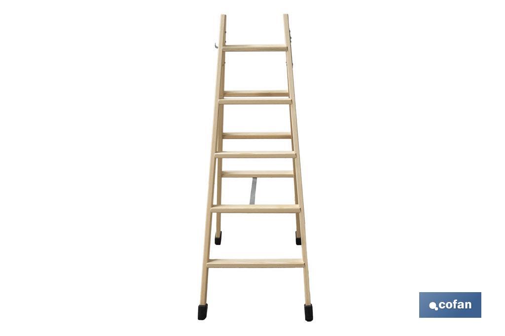 ESCALERA MADERA DOBLE 5 PELDAÑOS 1,25 M