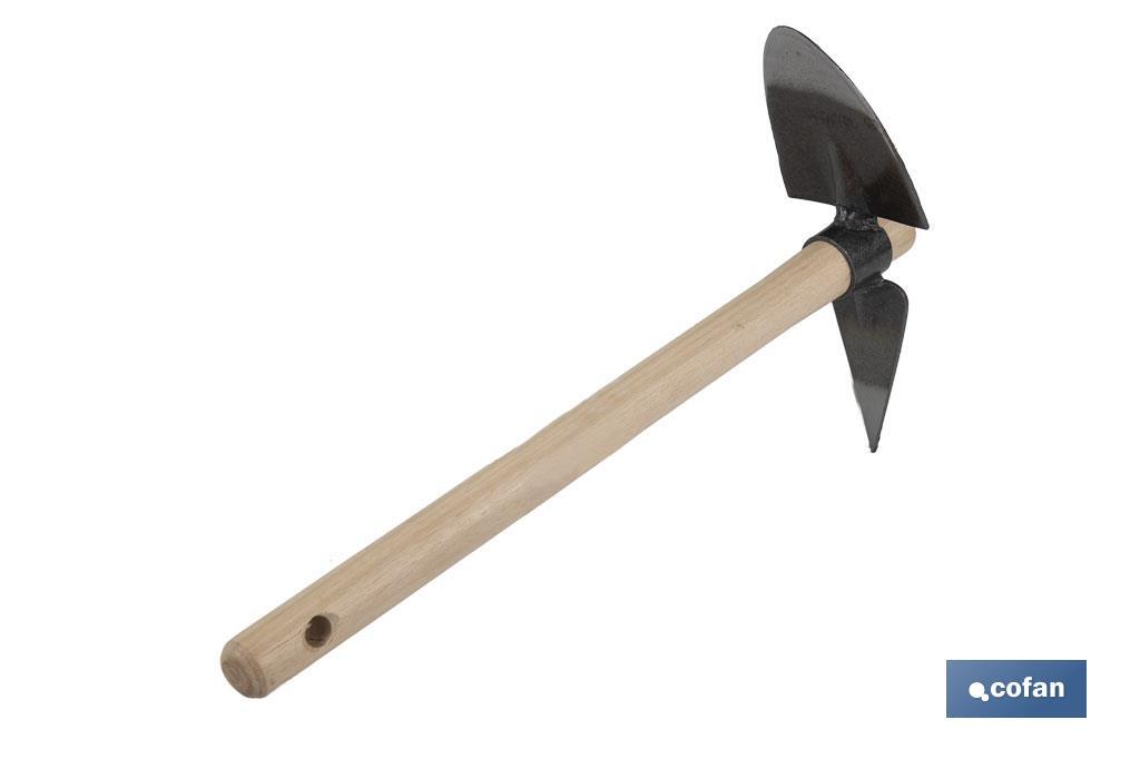 ZACHO CURVO CON PUNTA Y MANGO DE MADERA 230 X 80 MM 180 G