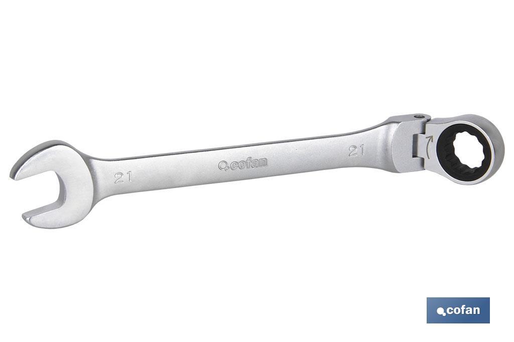LLAVE COMBINADA ARTICULADA 180º DE CARRACA 13mm