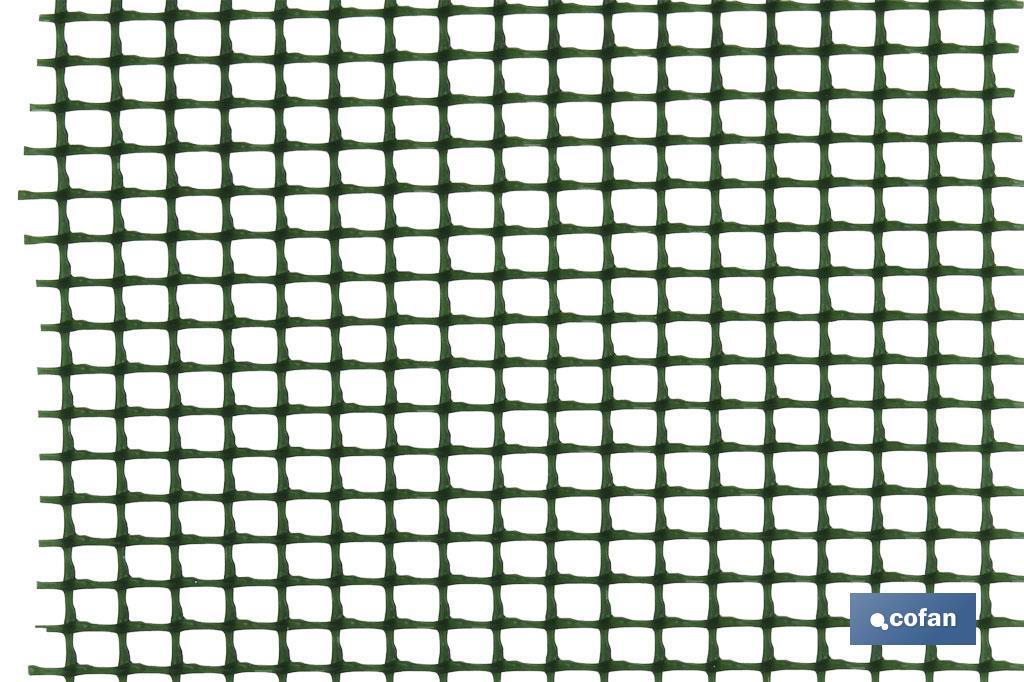 MALLA PLAST. CUADRADA JARDIN 5mm VERDE 1x25m