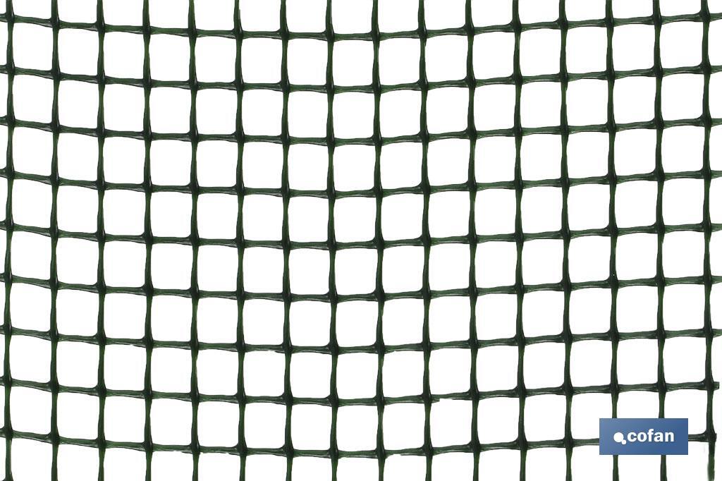 MALLA PLAST. CUADRADA JARDIN 10mm VERDE 1x25m