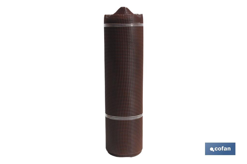 MALLA PLAST. CUADRADA JARDIN 10mm MARRON 1x25m