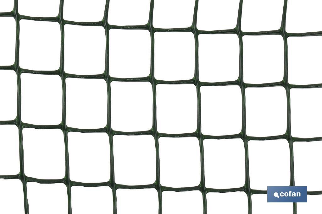 MALLA PLAST. CUADRADA JARDIN 20mm VERDE 1x25m