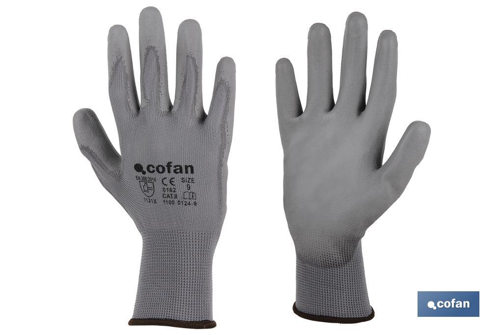 BLISTER G. 100% POLIEST. IMPREG. PU GRIS T- 7