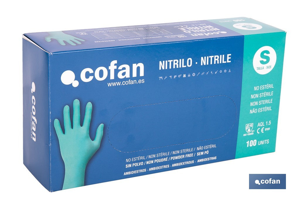 CAJA 100 UDS. GUANTES NITRILO VERDE PROTECCION FITOSANITARIOS T-S