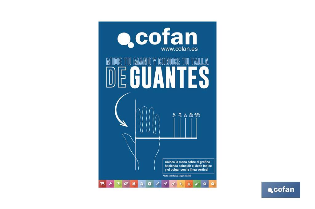 CARTEL IMANTADO 297x210 mm MEDIDOR TALLA DE GUANTES