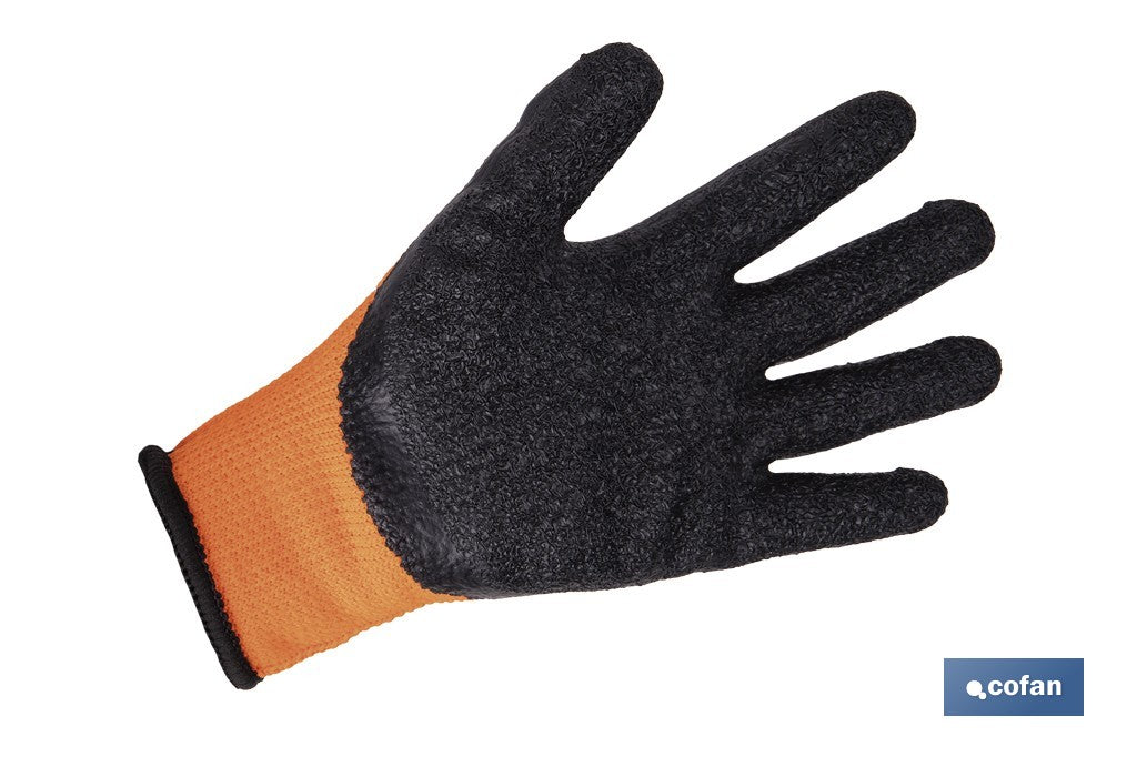 GUANTE NARANJA FLUOR CON REVESTIMIENTO LATEX TERMICO T-11