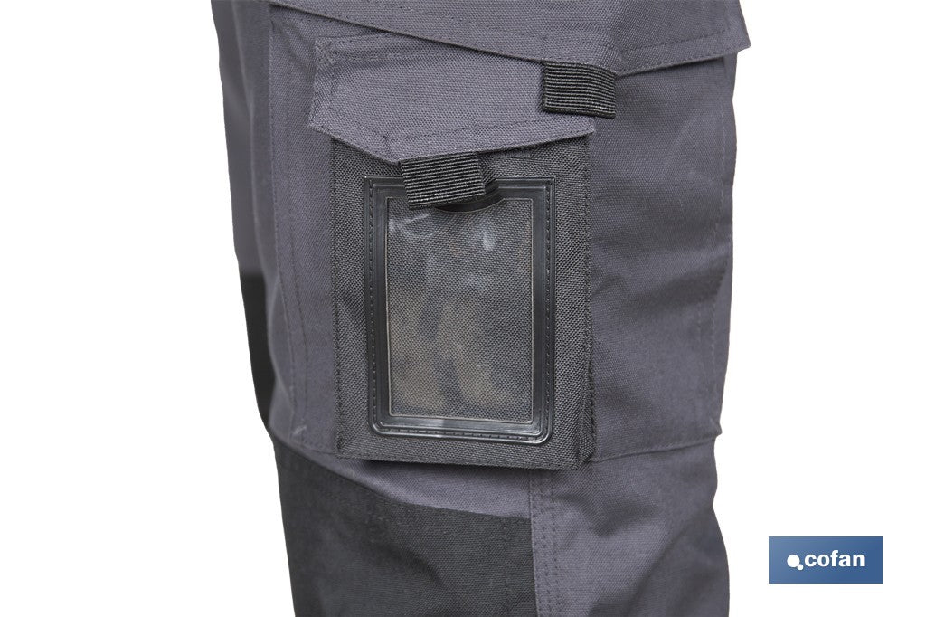 PANTALÓN DE TRABAJO HEIMDALL ELASTANO 280 G/M2 GRIS OSCURO CON DETALLES NEGROS TALLA 64