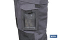 PANTALÓN DE TRABAJO HEIMDALL ELASTANO 280 G/M2 GRIS OSCURO CON DETALLES NEGROS TALLA 52