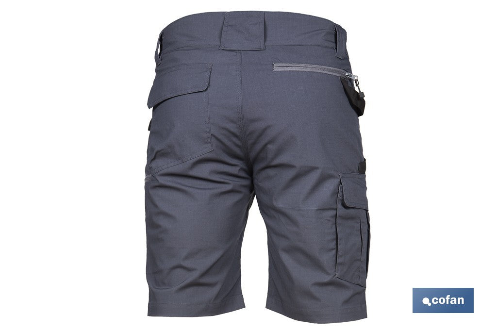 BERMUDAS DE TRABAJO FRIGG ELASTANO 215 G/M2 GRIS OSCURO CON DETALLES NEGROS TALLA 58