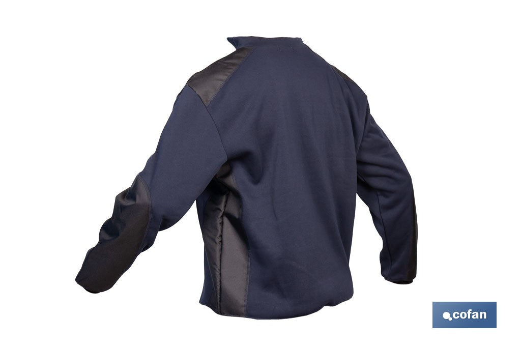 SUDADERA RANGER CUELLO CREMALLERA 280GMS AZUL-NEGRO T-XL