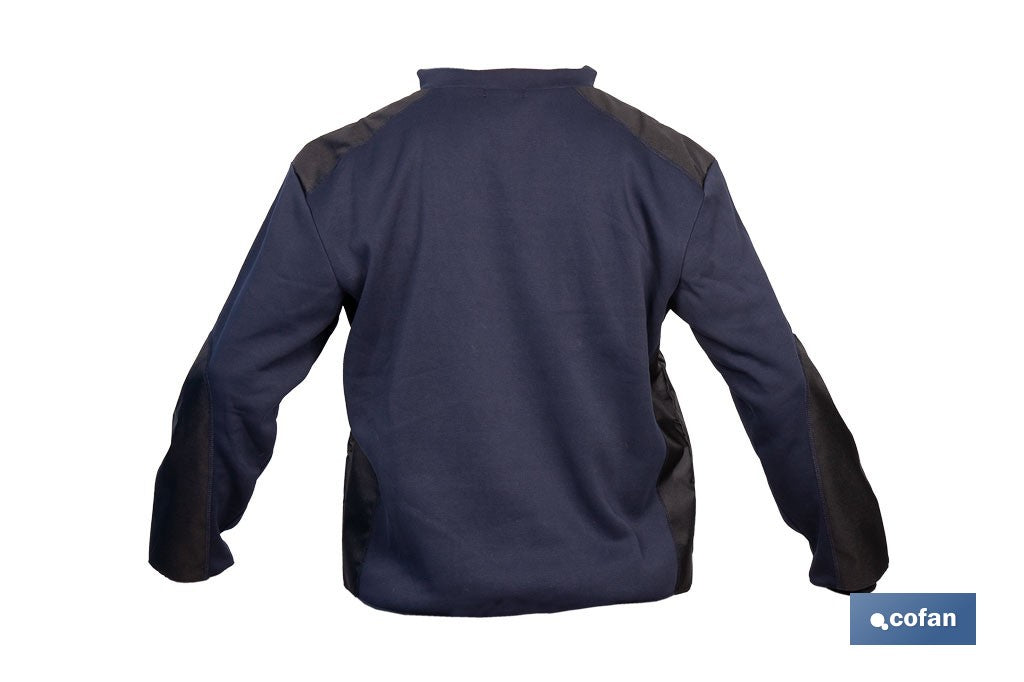 SUDADERA RANGER CUELLO CREMALLERA 280GMS AZUL-NEGRO T-XXXL