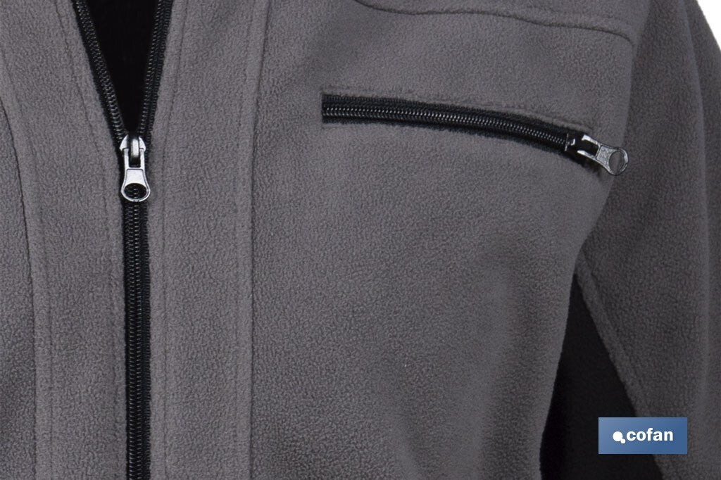 CHAQUETA POLAR MODELO WALKER 370 G/M GRIS-NEGRO TALLA M