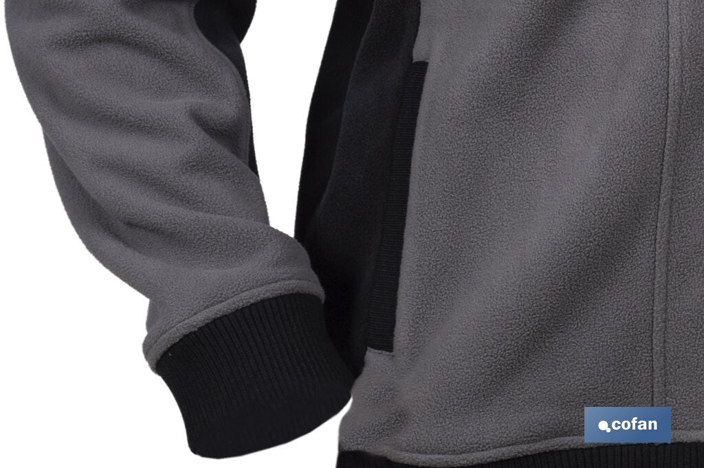 CHAQUETA POLAR MODELO WALKER 370 G/M GRIS-NEGRO TALLA XL