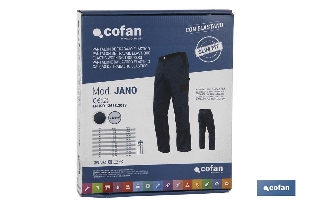 PANTALON TRAB. FLEX. JANO SLIM FIT MARINO/NEGRO T-46