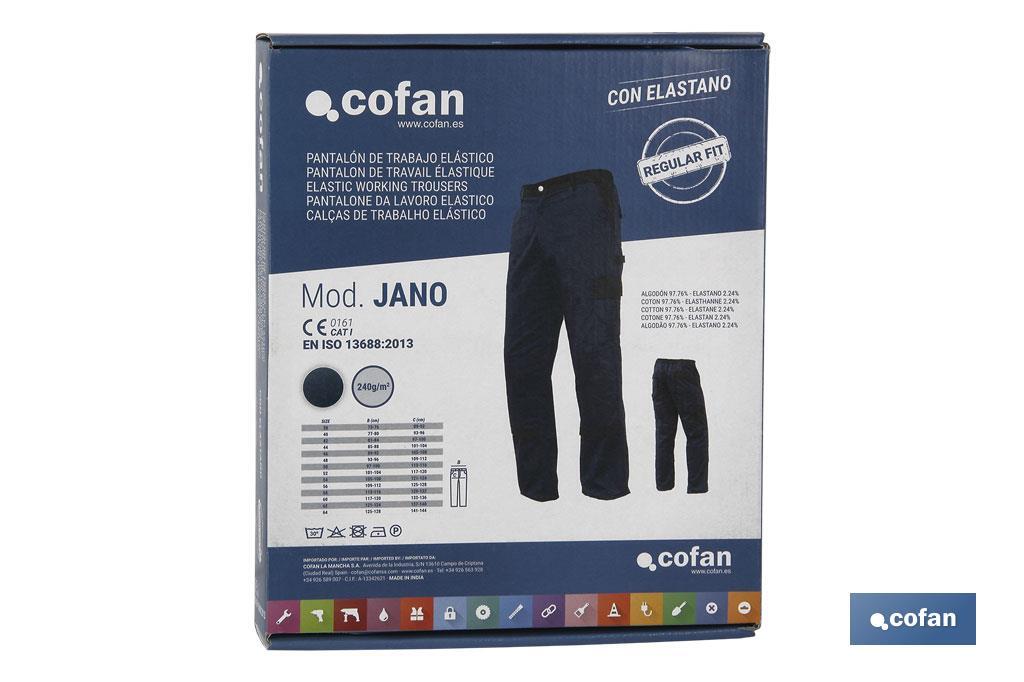 PANTALON TRAB. FLEX. JANO REGULAR FIT MAR/NEGRO T-62