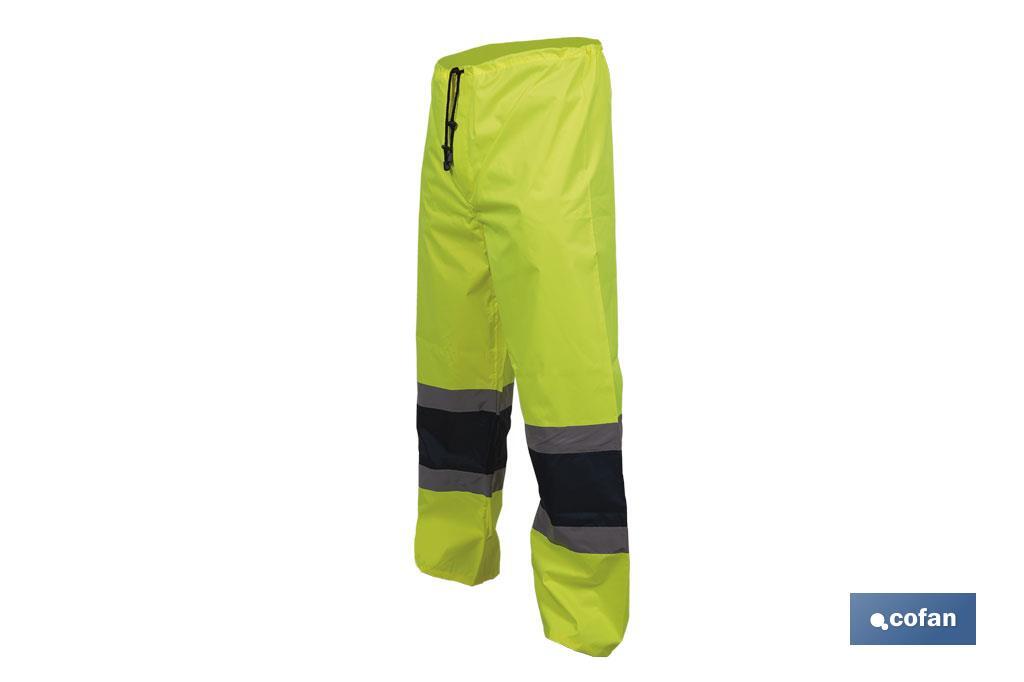 PANTALÓN DE LLUVIA DE ALTA VISIBILIDAD MODELO BELLATRIX AMARILLA Y AZUL TALLA XXXL