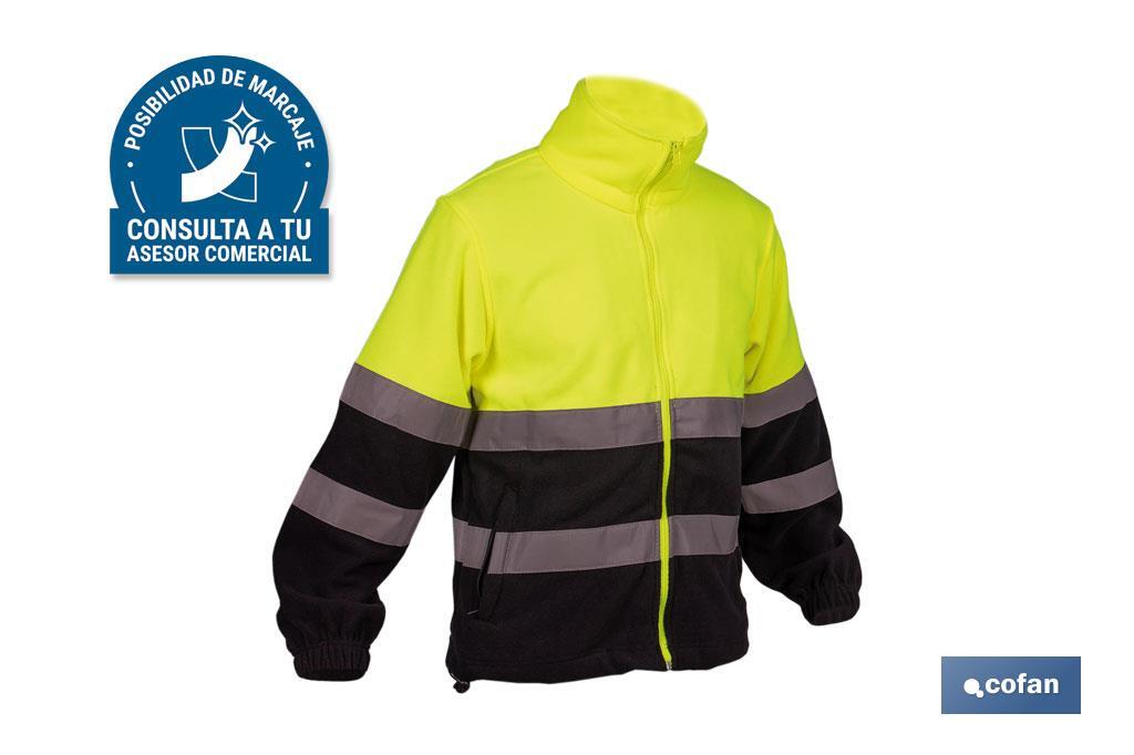 FORRO POLAR DE ALTA VISIBILIDAD MODELO ALTAIR AMARILLO Y AZUL TALLA S
