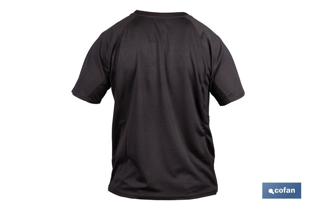 CAMISETA TRANSPIRABLE MODELO PILOTE NEGRA 160 g/m2 TALLA-XL