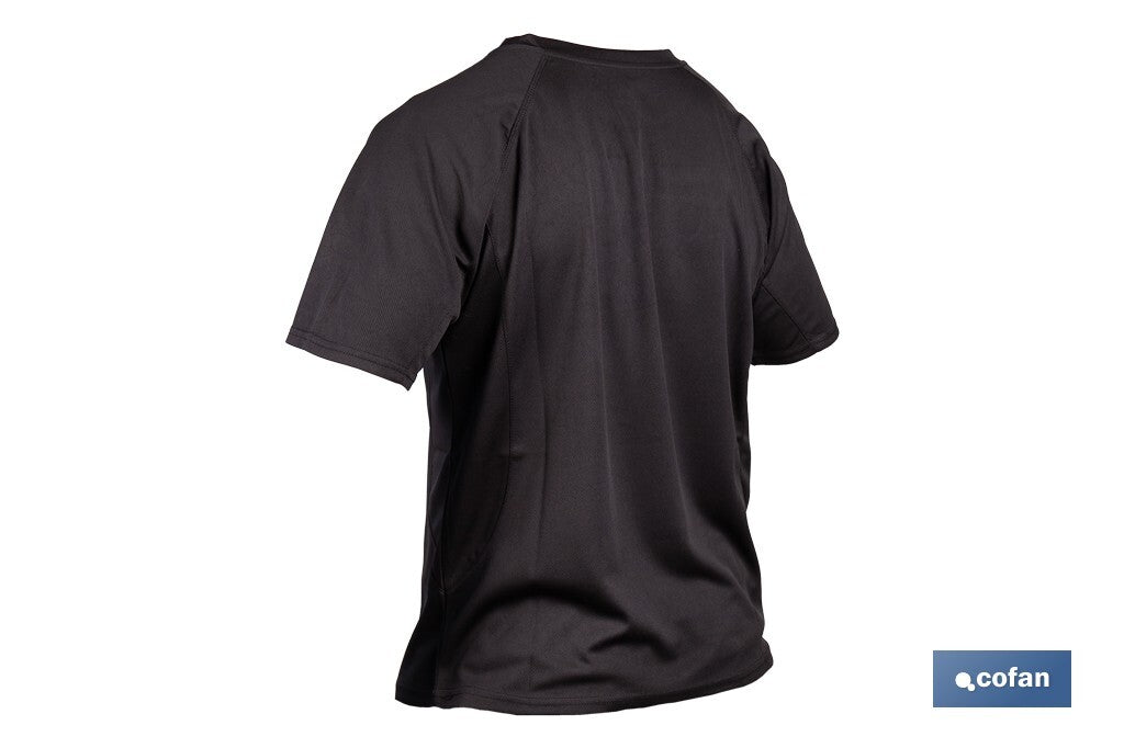 CAMISETA TRANSPIRABLE MODELO PILOTE NEGRA 160 g/m2 TALLA-XXXL