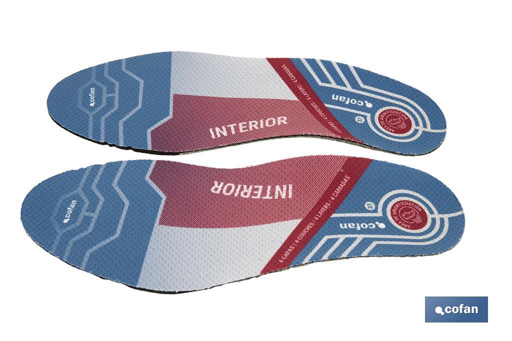 PLANTILLA 4 CAPAS PARA CALZADO PISADA INTERIOR TALLA 43