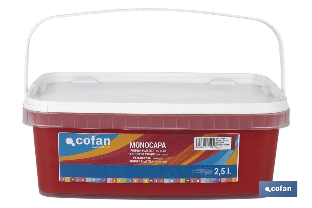 PINTURA PLÁSTICA MONOCAPA Rojo Diablo (2,5 LT)