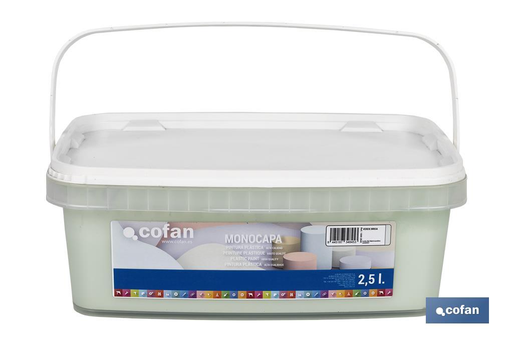 PINTURA PLÁSTICA MONOCAPA VERDE BRISA 2,5 L