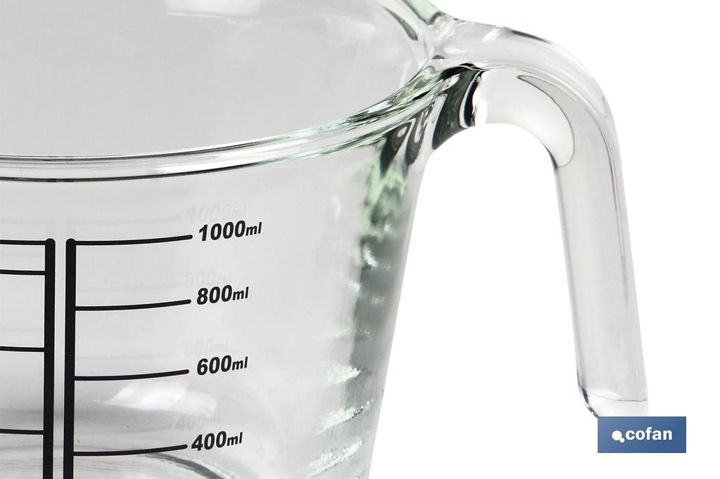 JARRA MEDIDORA DE VIDRIO BOROSILICATO 1 L MODELO BARITINA