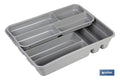 CUBERTERO GRIS 40X30X7 cm DOS ALTURAS venta unitaria