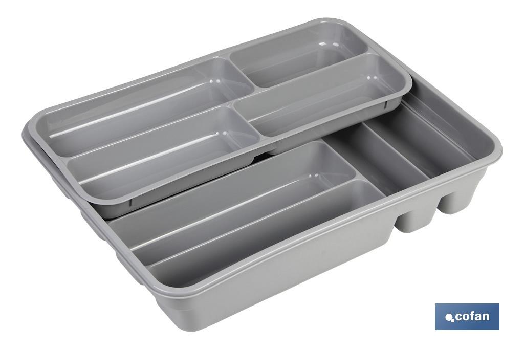 CUBERTERO GRIS 40X30X7 cm DOS ALTURAS venta unitaria